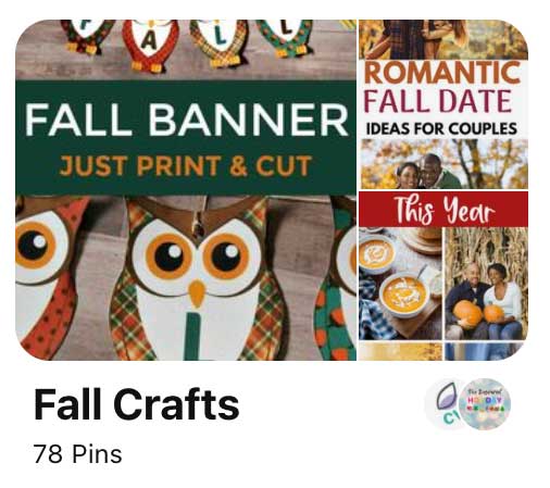 screenshot of Pinterest board idea with seasonal theme.