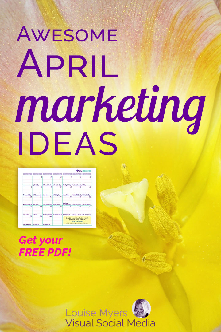 April marketing ideas FREE content inspiration calendar