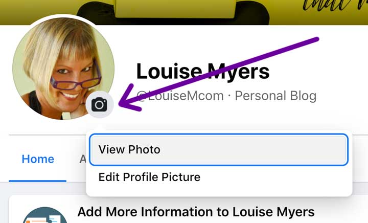 screenshot of how to change facebook page profile pic on mobile.