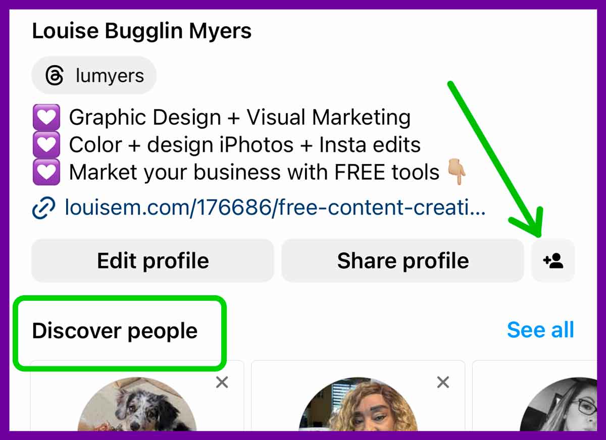 screenshot shows where the discover people tab has been hiding on Instagram.