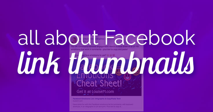 Want a large Facebook Link Thumbnail? You need a BIG blog post image. Learn the minimum and optimal image sizes so you don't get a teensy link thumbnail.