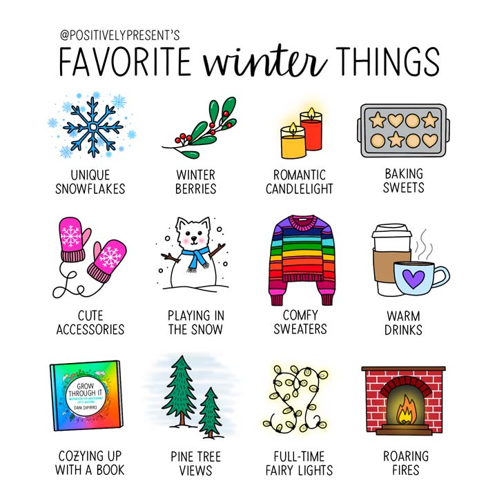 favorite winter things illustration.