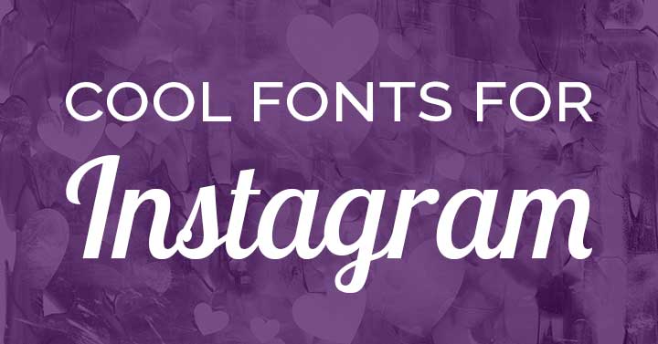 cool fonts for Instagram purple header image.