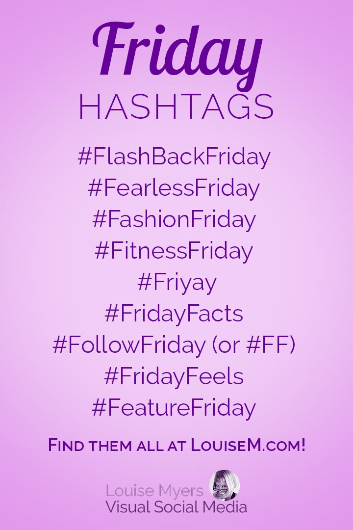 Friday hashtags cheat sheet