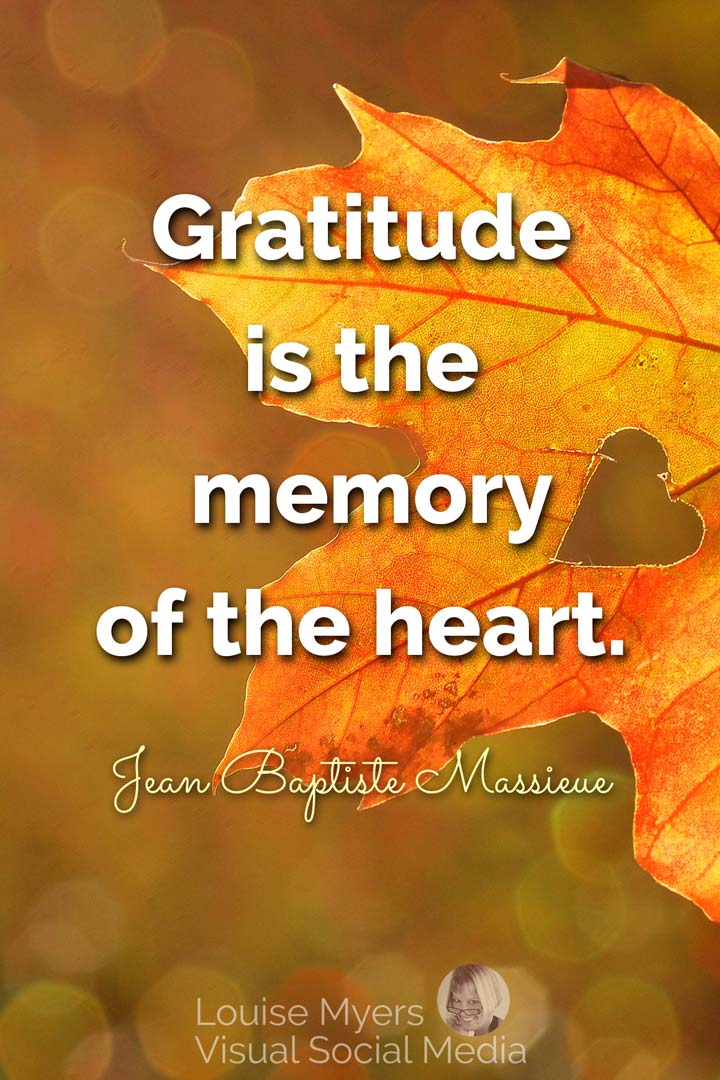 gratitude quote image: gratitude is the memory of the heart