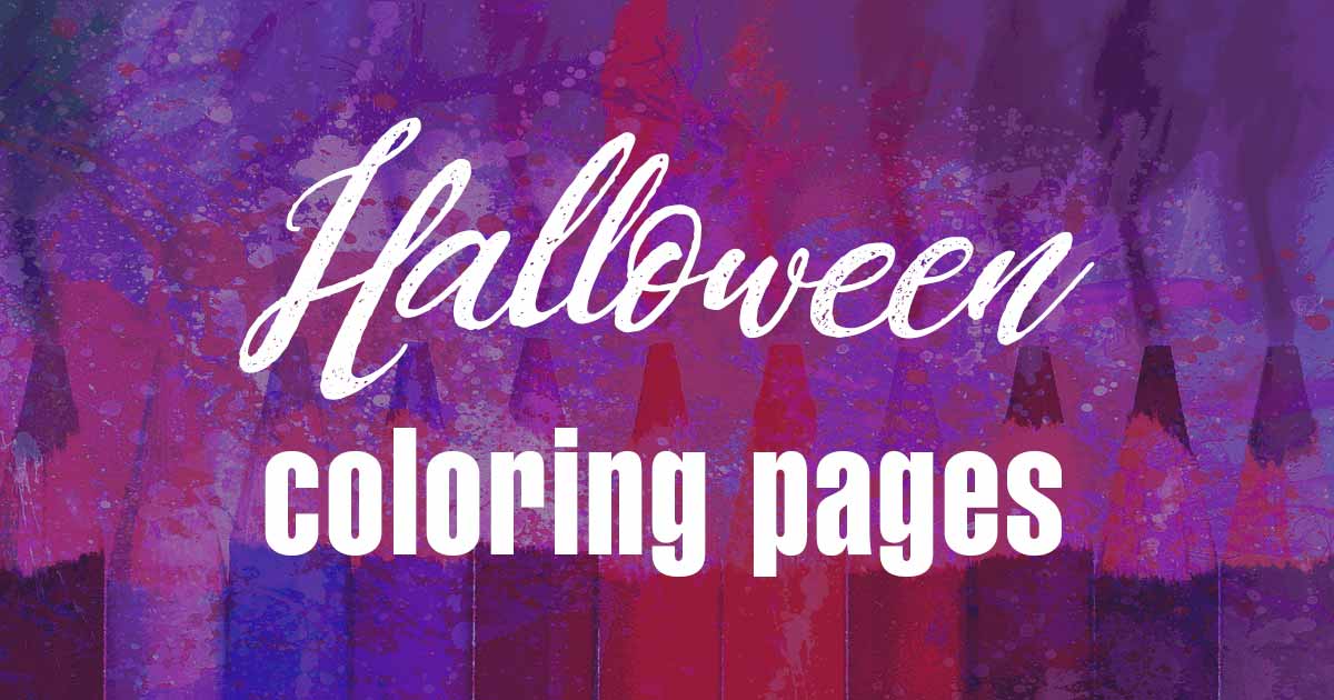 text Halloween coloring pages on colored pencils photo.