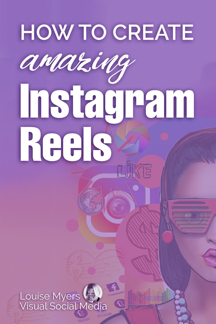 create amazing instagram reels purple pinnable image.