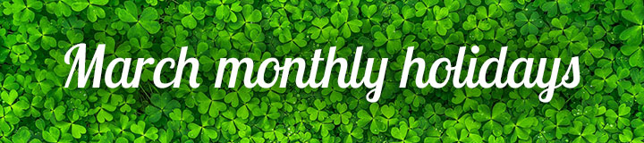 March monthly holidays banner