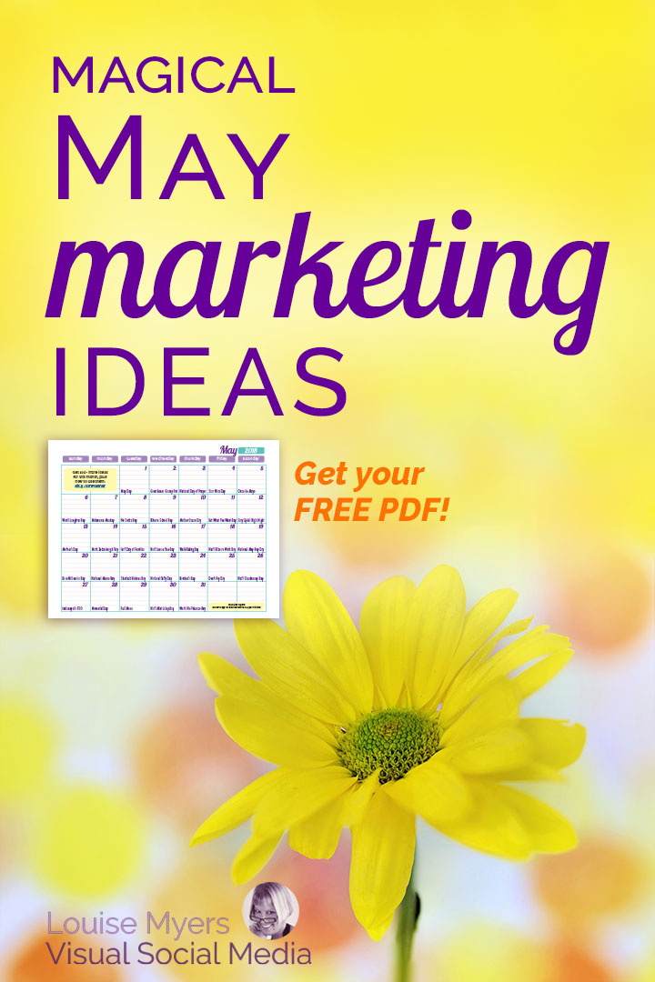 May marketing ideas FREE content inspiration calendar pin image.