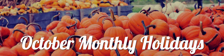 October Monthly Holidays banner.