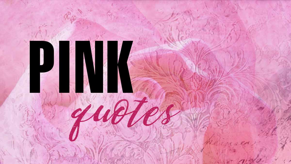 rosy pink background with words, pink quotes.