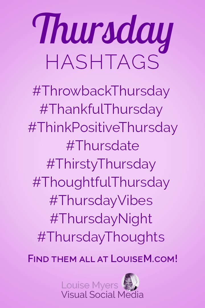 Thursday hashtags cheat sheet