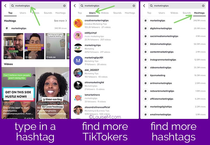 how to research hashtags on tiktok screenshots