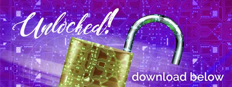 unlocked padlock on purple background.