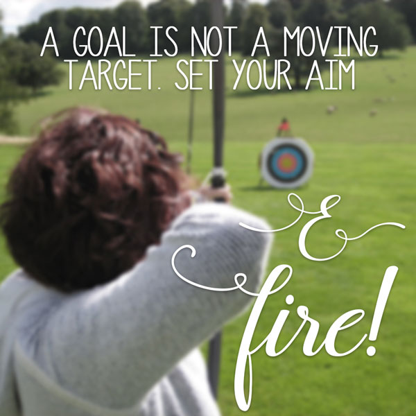 Success quotes: A goal is not a moving target. Set your aim and fire! But first, be sure to review your past business successes and failures.