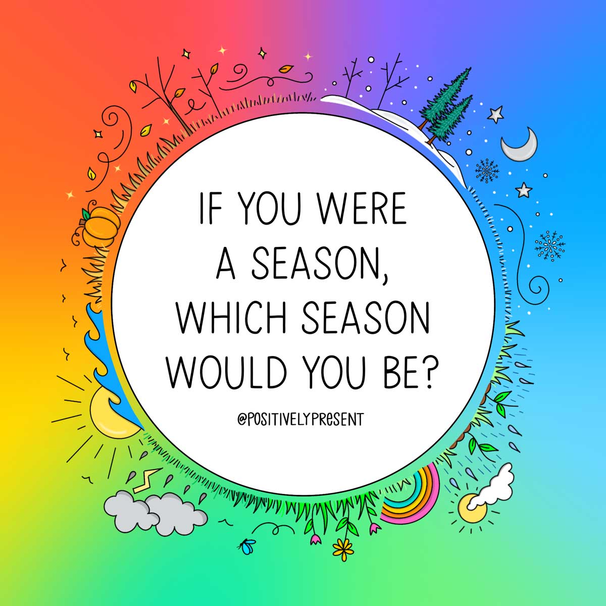 wheel of four seasons asks which season would you be.