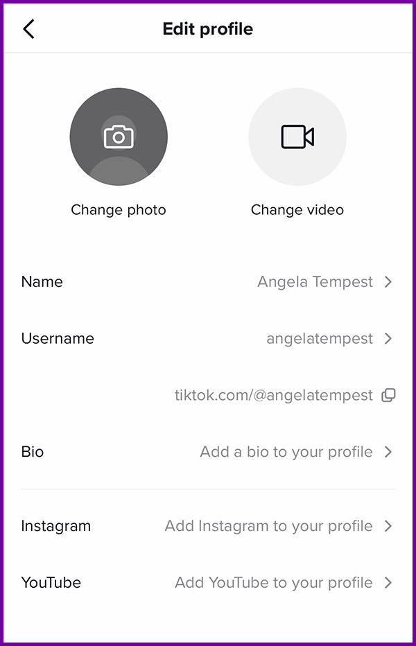 tiktok profile screenshot.