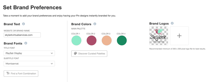 how to set your brand preference in Tailwind Create