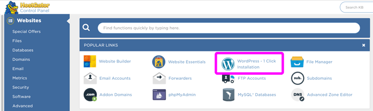 WordPress 1-Click Installation