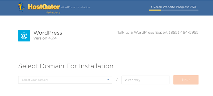 Select your domain for installation