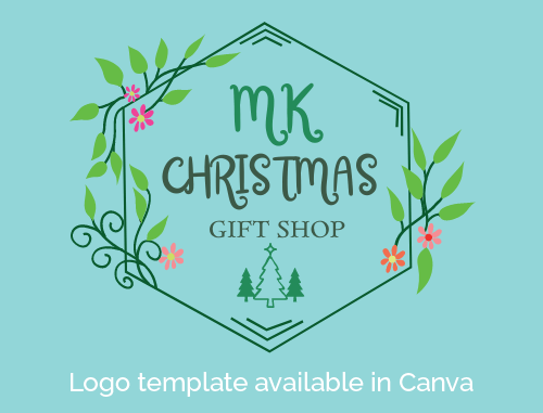 Christmas wreath gift shop logo sample.