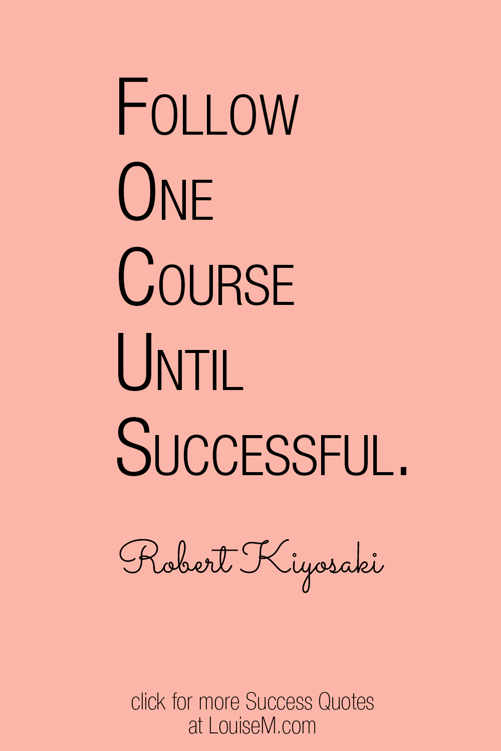 Robert Kiyosaki FOCUS quote on peach background