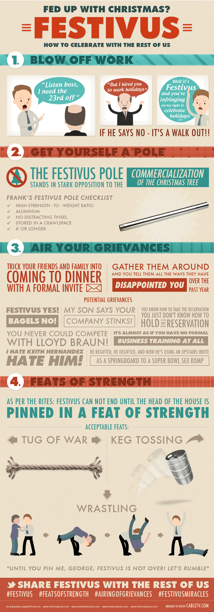 how to have a Happy Festivus infographic