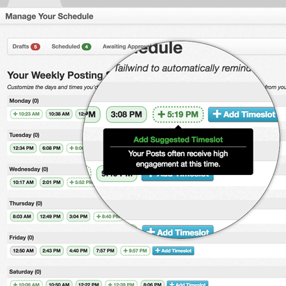 Smart Schedule, a unique feature among Instagram marketing tools that guides you to post when your followers are most engaged.