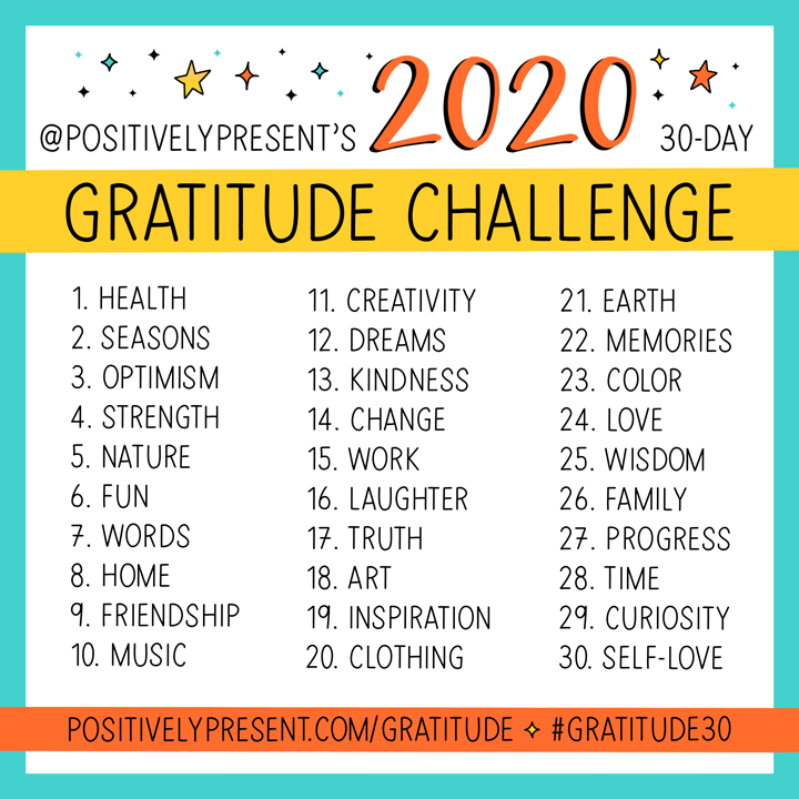 artwork for november gratitude challenge prompts.