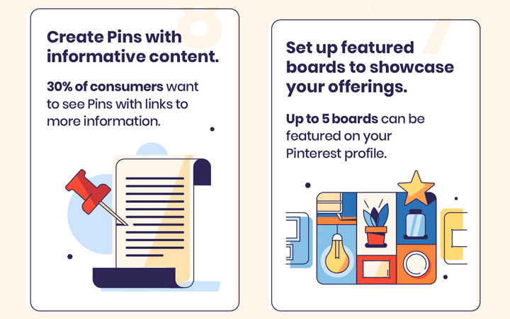 Pinterest business account pins and showcase tips