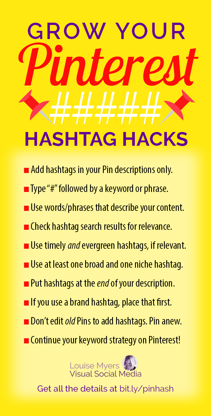 pinterest hashtag hacks infographic