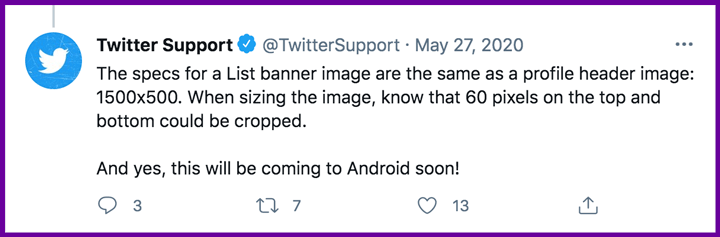 tweet of twitter list banner specs.